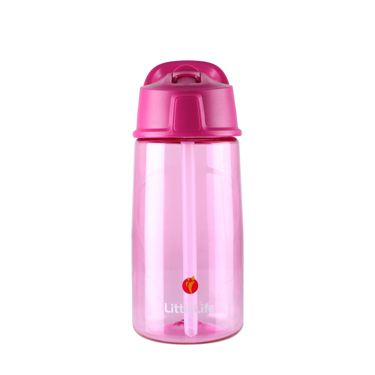 LittleLife Dětská lahev s brčkem Flip-Top Bottle 550 ml Růžová