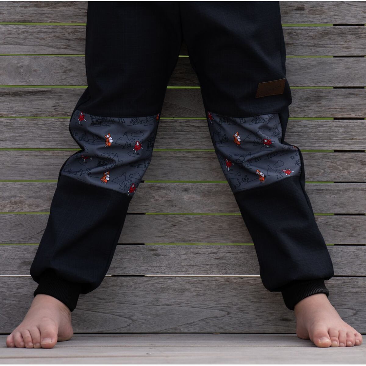 Promaledobrodruhy Dětské softshellové kalhoty s fleecem black/grey