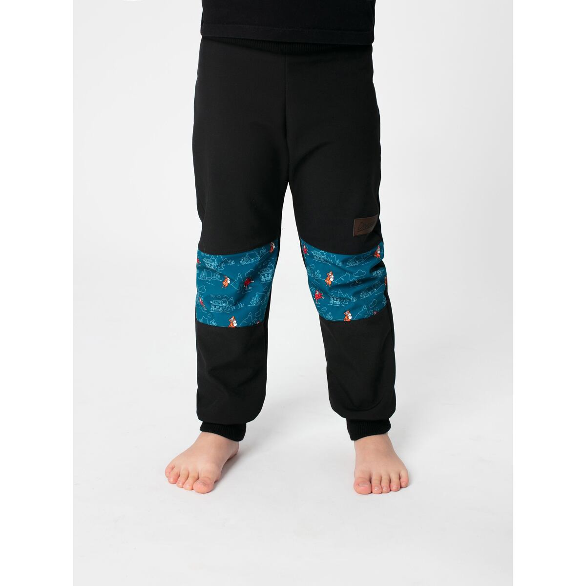 Promaledobrodruhy Dětské softshellové kalhoty s fleecem black/petrol