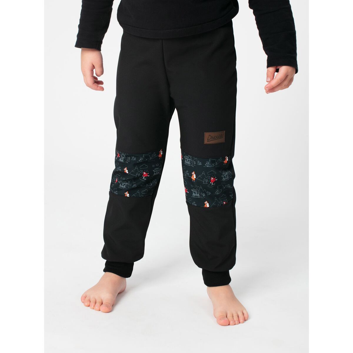 Promaledobrodruhy Dětské softshellové kalhoty bez zateplení black/black