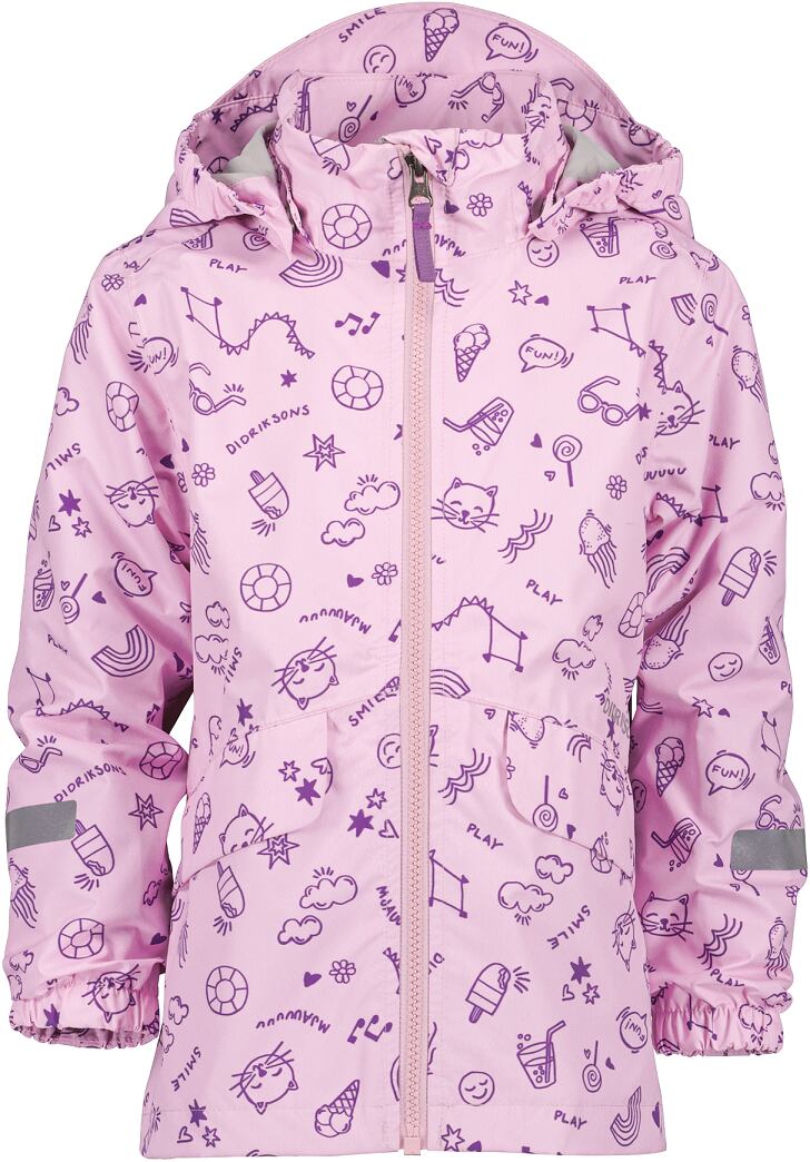 Didriksons Dětská nepromokavá bunda Norma doodle orchid pink - ROSTOUCÍ