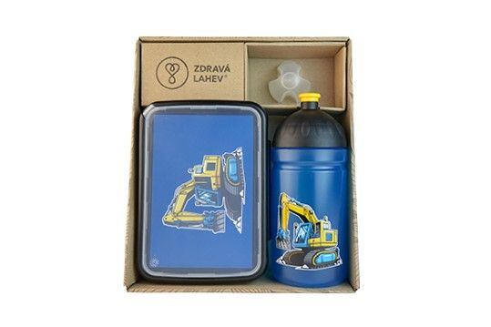ZDRAVÁ LAHEV® SET ZDRAVÁ LAHEV A ZDRAVÁ SVÁČA svačinový box a lahev 0,5l Bagr