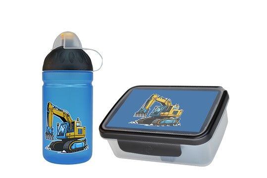 ZDRAVÁ LAHEV® SET ZDRAVÁ LAHEV A ZDRAVÁ SVÁČA svačinový box a lahev 0,5l Bagr