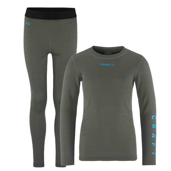 Craft Dětské termoprádlo Core set Warm Baselayer šedé