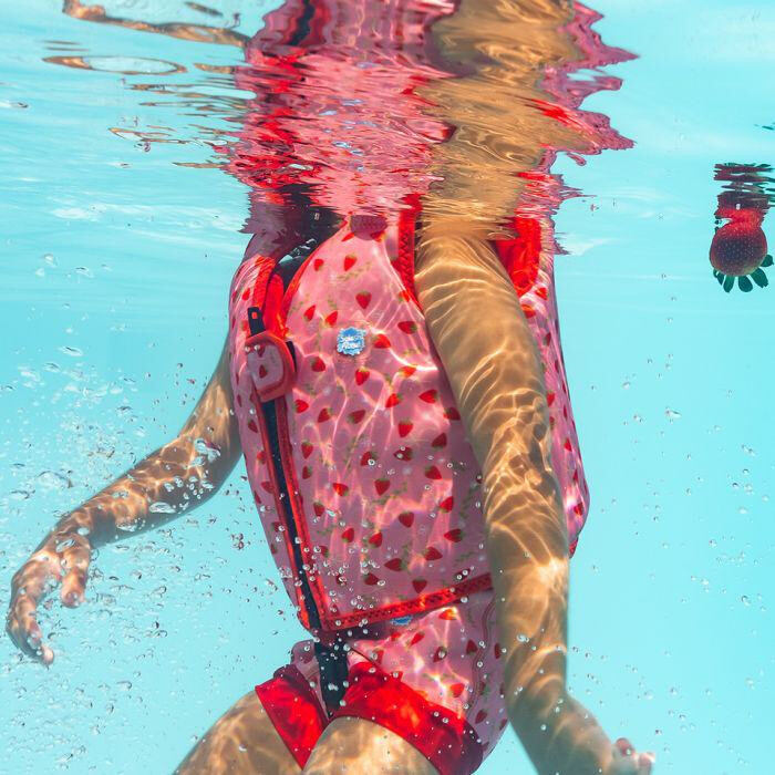 Splash About Dětská plovací vesta Go Splash Strawberry Field s bezpečnostním páskem