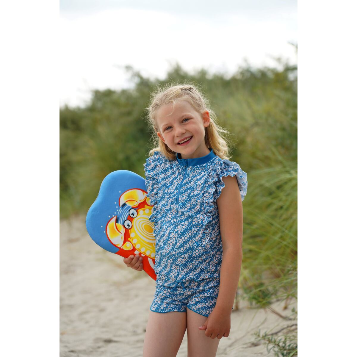 Playshoes Dětské UV tričko Flowers petrol - krátký rukáv