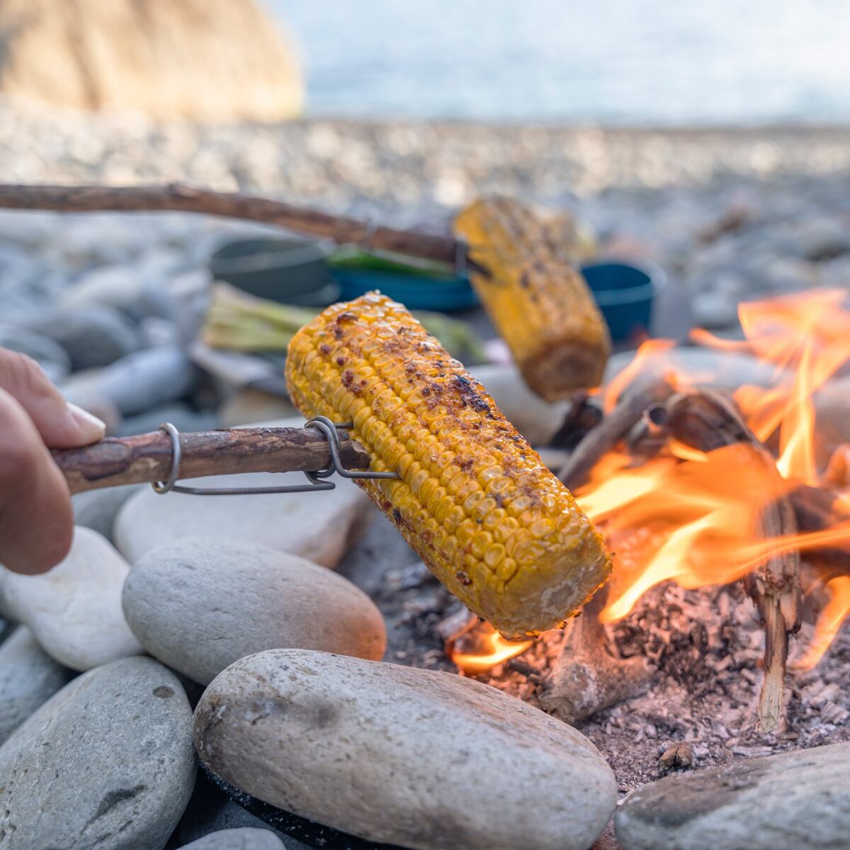 Light my fire 3dílná sada na rozdělání ohně FireLighting Kit 3pcs hazyblue/rustyorange - křesadlo