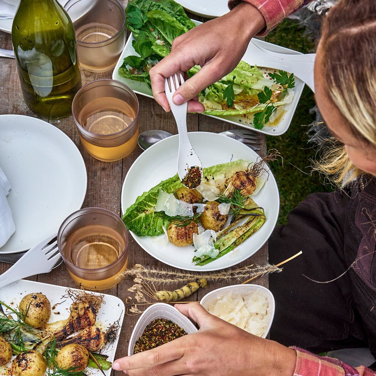 Light my fire Dětský cestovní příbor Swedish Spork little 2-pack hazyblue/dustypink