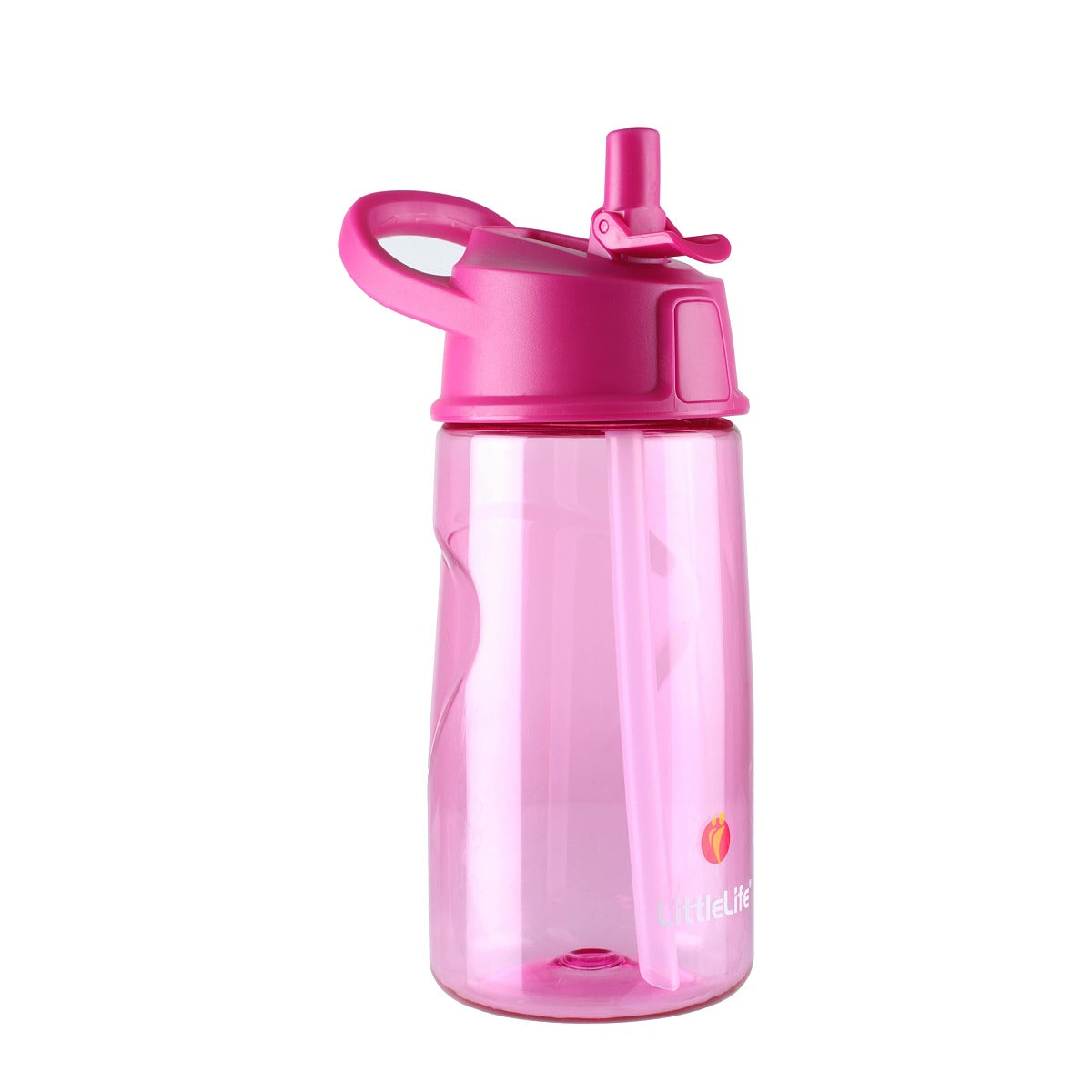 LittleLife Dětská lahev s brčkem Flip-Top Bottle 550 ml Růžová