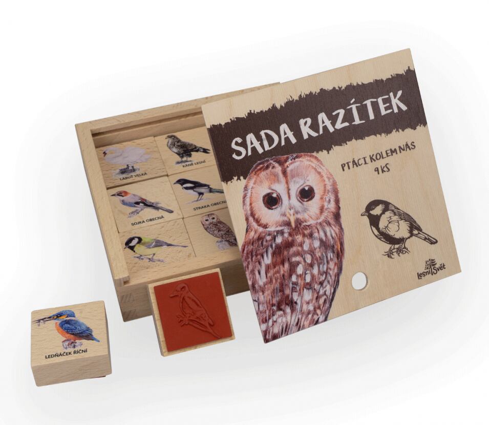 Lesní svět Dřevěná razítka 9 kusů