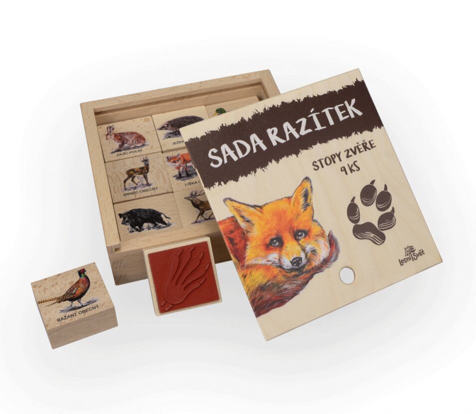 Lesní svět Dřevěná razítka 9 kusů