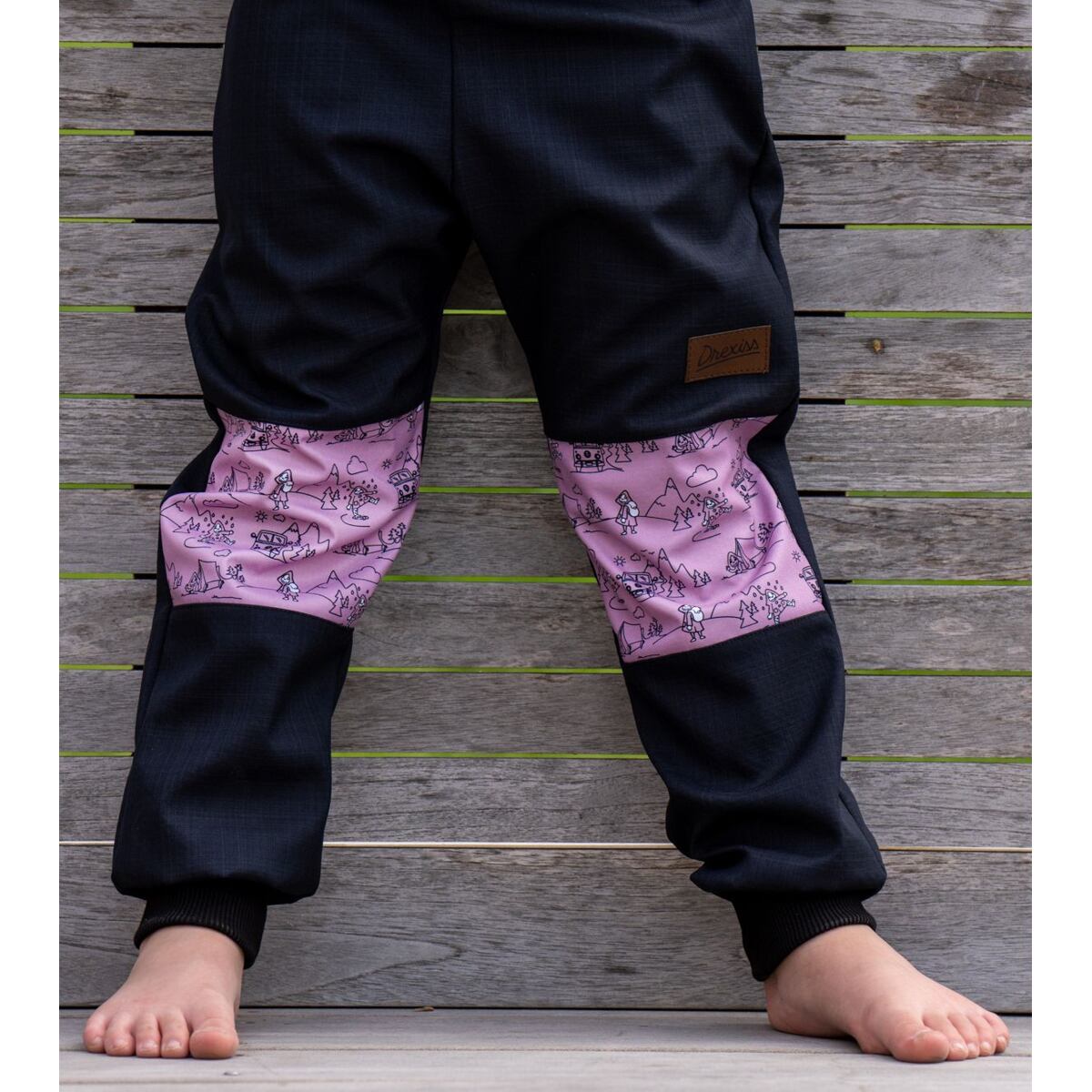 Promaledobrodruhy Dětské softshellové kalhoty s fleecem black/pink