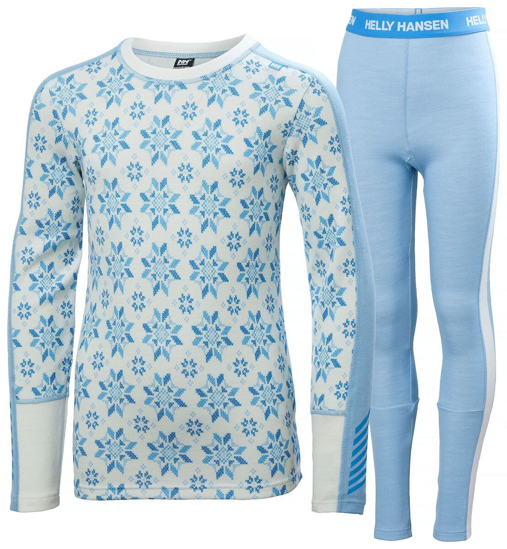 Helly Hansen Juniorské termoprádlo JR Graphic Lifa Merino set - bright blue