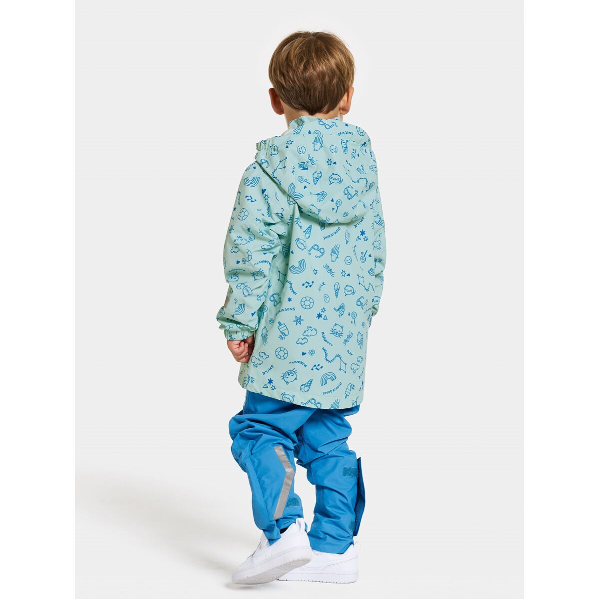 Didriksons Dětská nepromokavá bunda Norma doodle pale mint - ROSTOUCÍ