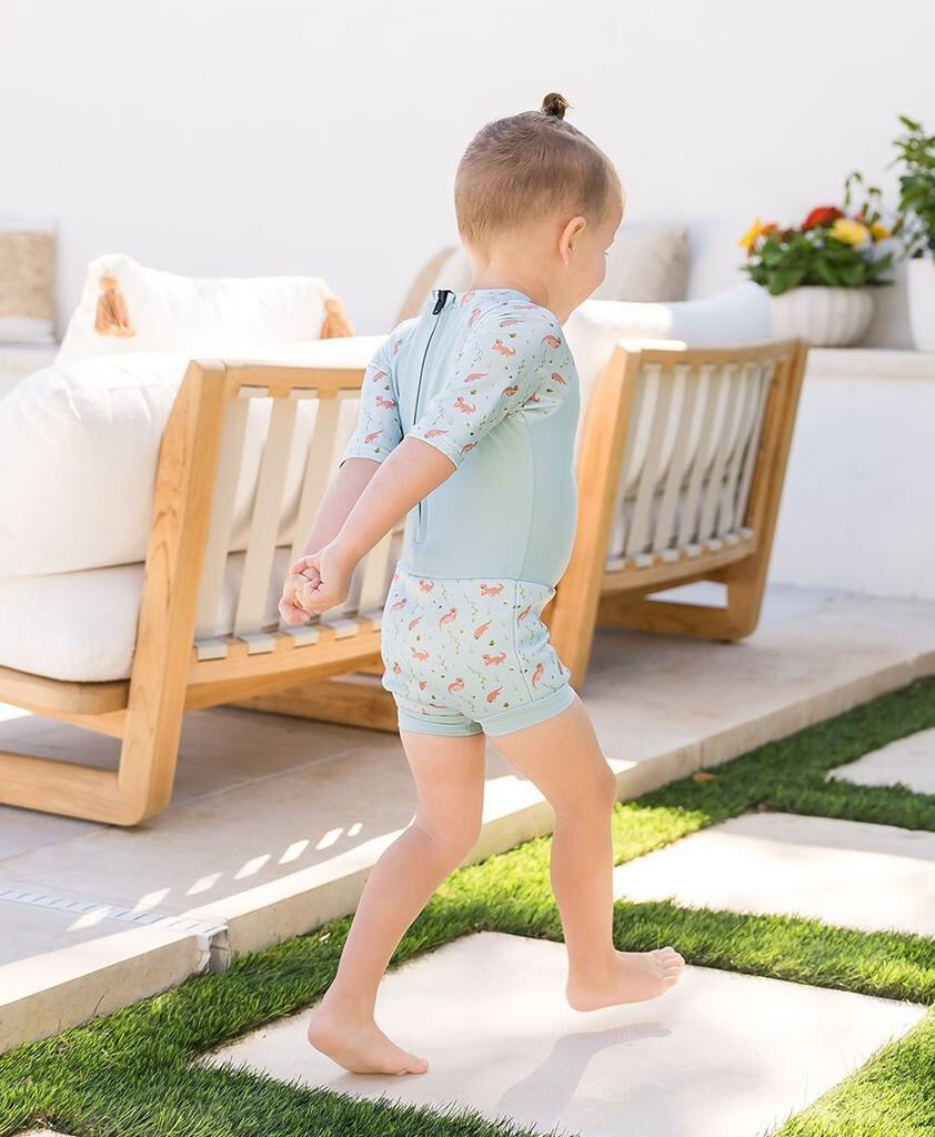 Splash About Dětské plavky/kostýmek Happy Nappy 3/4 rukáv Playful Otters