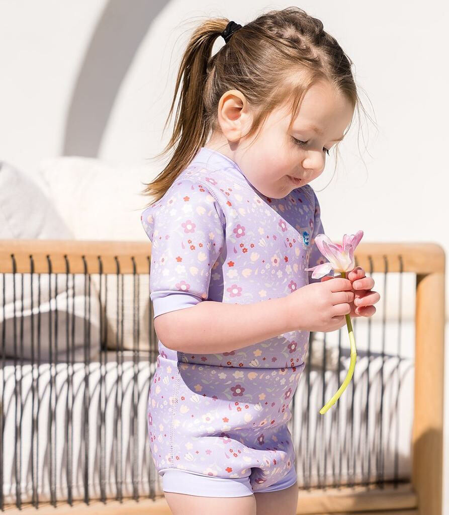 Splash About Dětské neoprénové UV body s krátkým rukávem Lilac Spring