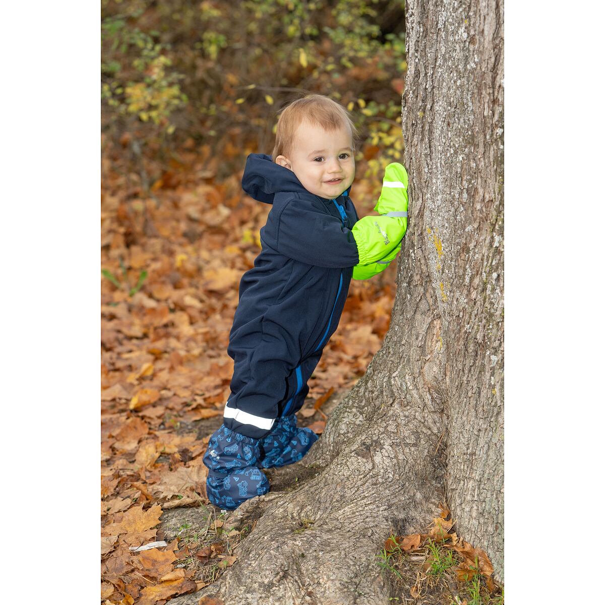 Playshoes Dětské zateplené rukavice do deště neonově zelené