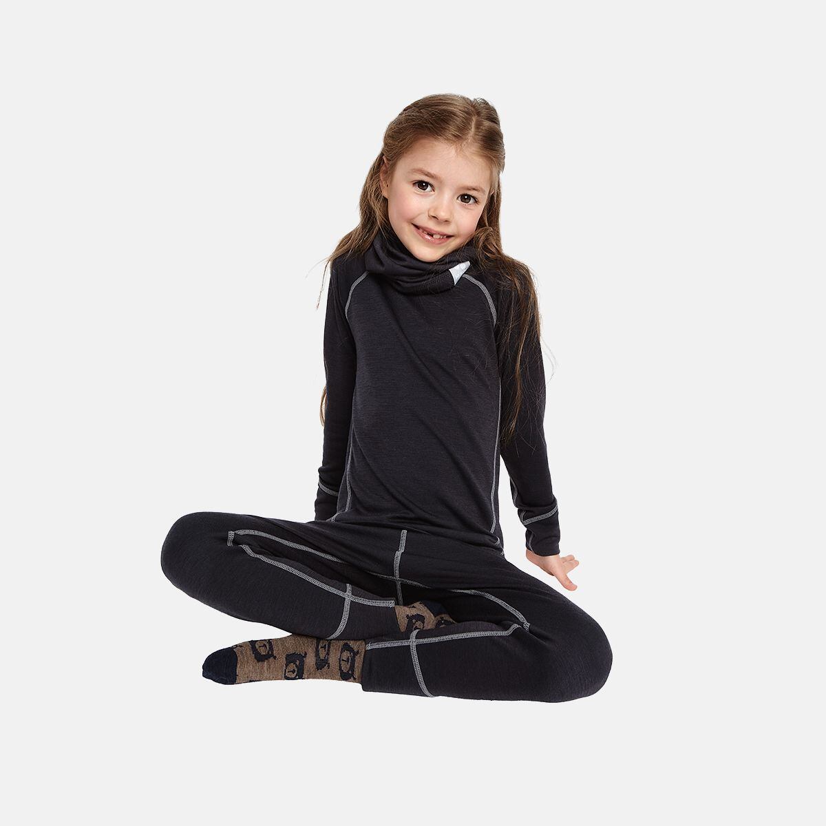 Huppa Dětské termoprádlo Ukko s merinem a bambusem dark gray