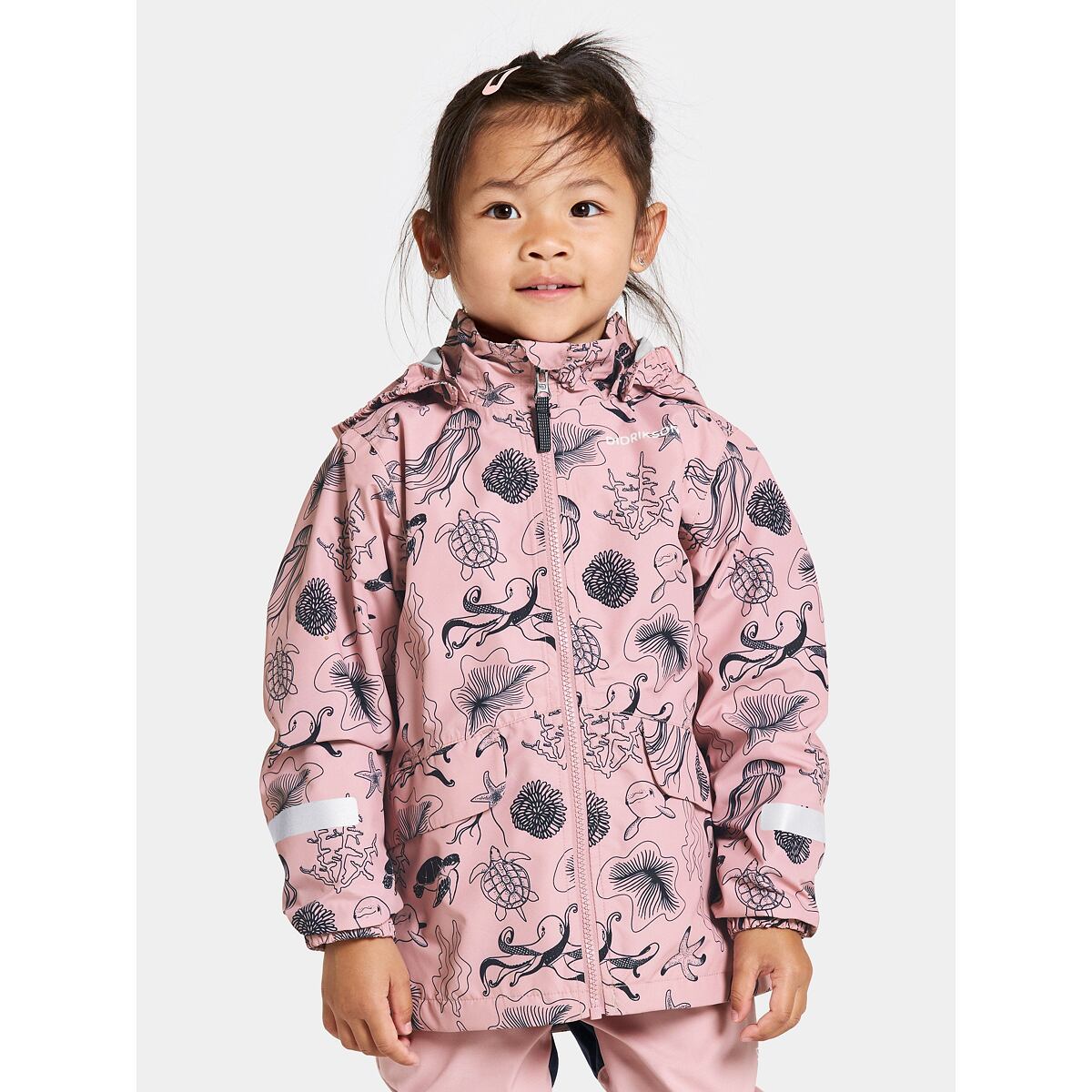 Didriksons Dětská nepromokavá bunda Norma ocean soft pink - ROSTOUCÍ