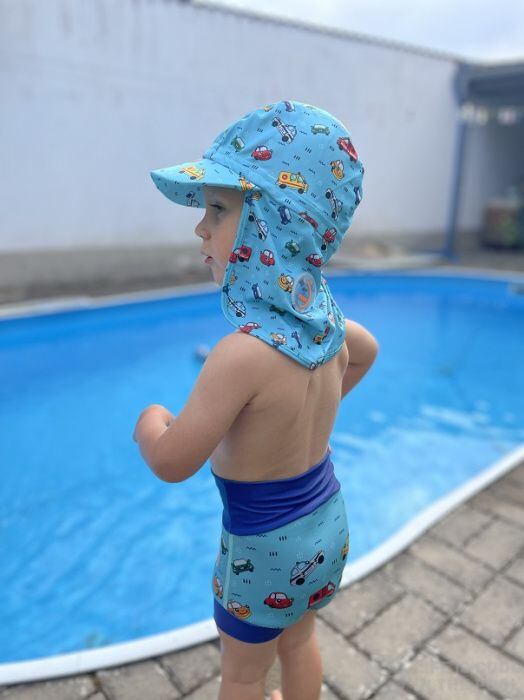 AquaKiddo Dětská UV kšiltovka pirát Cars - modrá