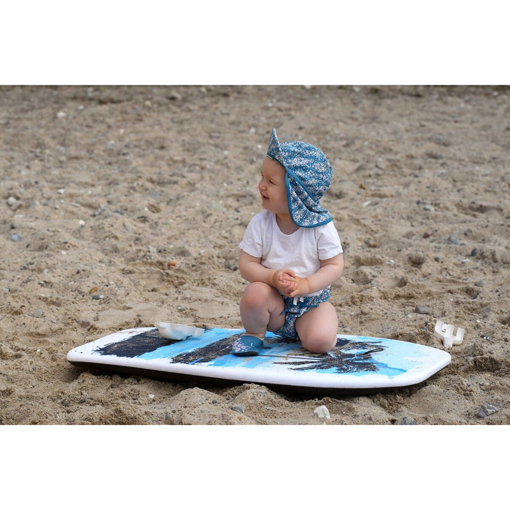 Playshoes Dětské barefoot boty do vody Flowers - petrol