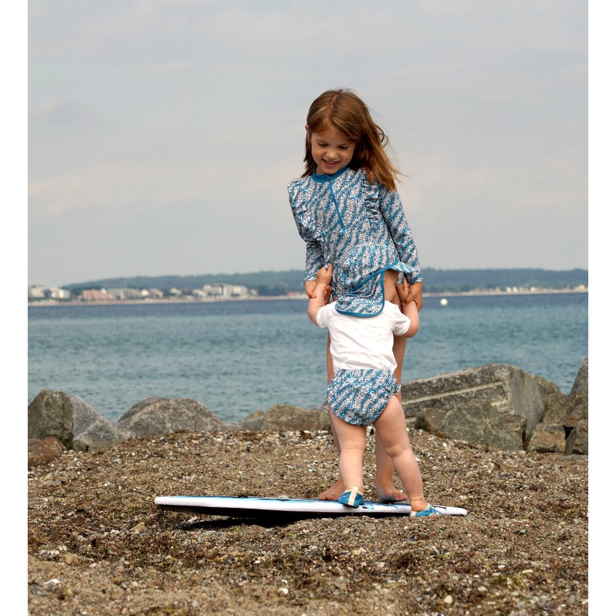 Playshoes Dětské barefoot boty do vody Flowers - petrol