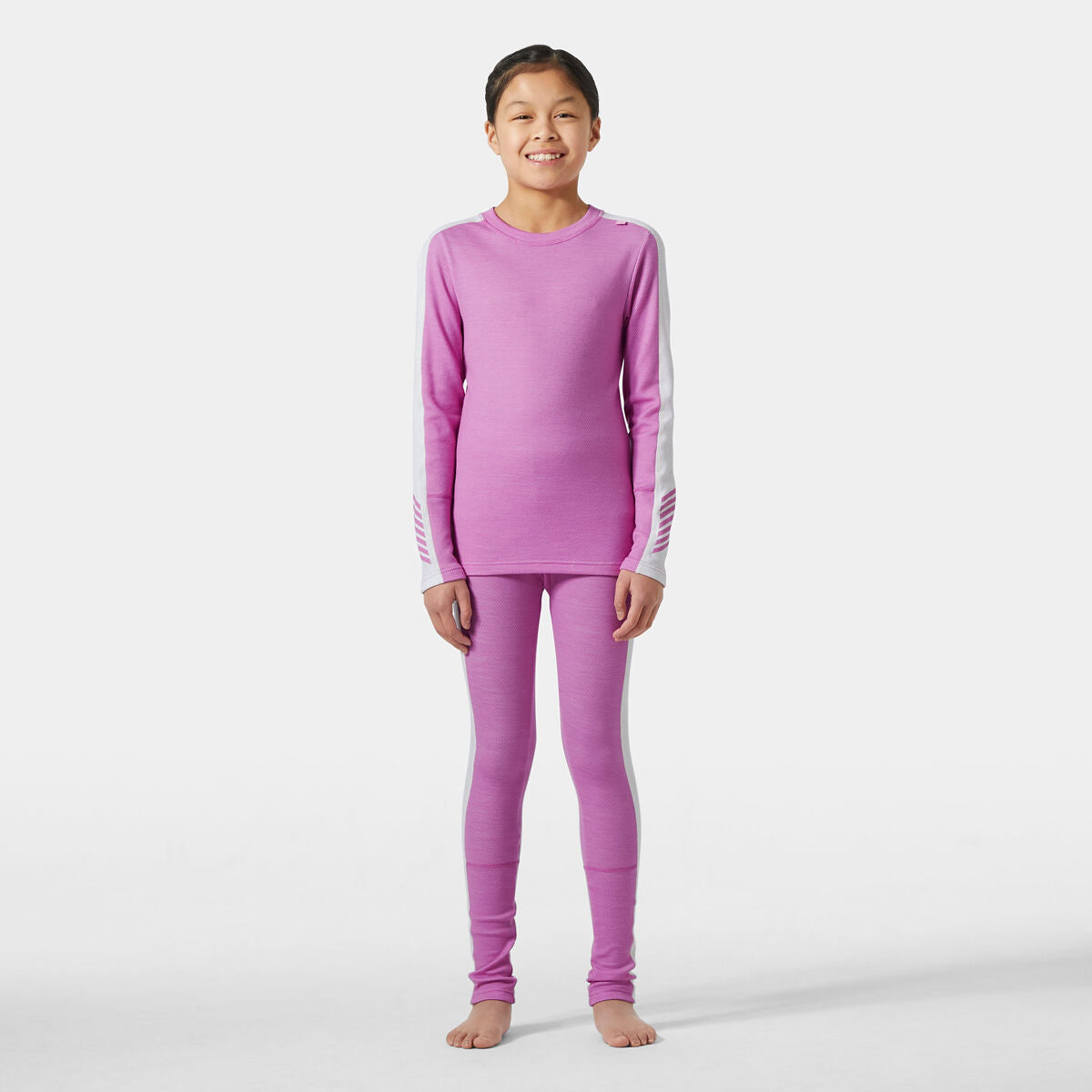 Helly Hansen Juniorské termoprádlo JR LIFA® Merino Midweight set - meta pink