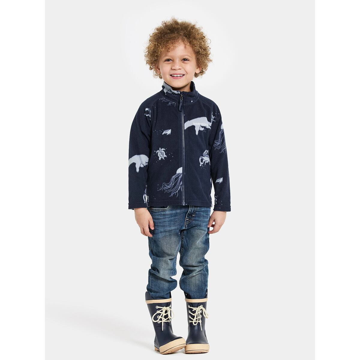 Didriksons Dětská fleecová mikina Monte winter ocean blue