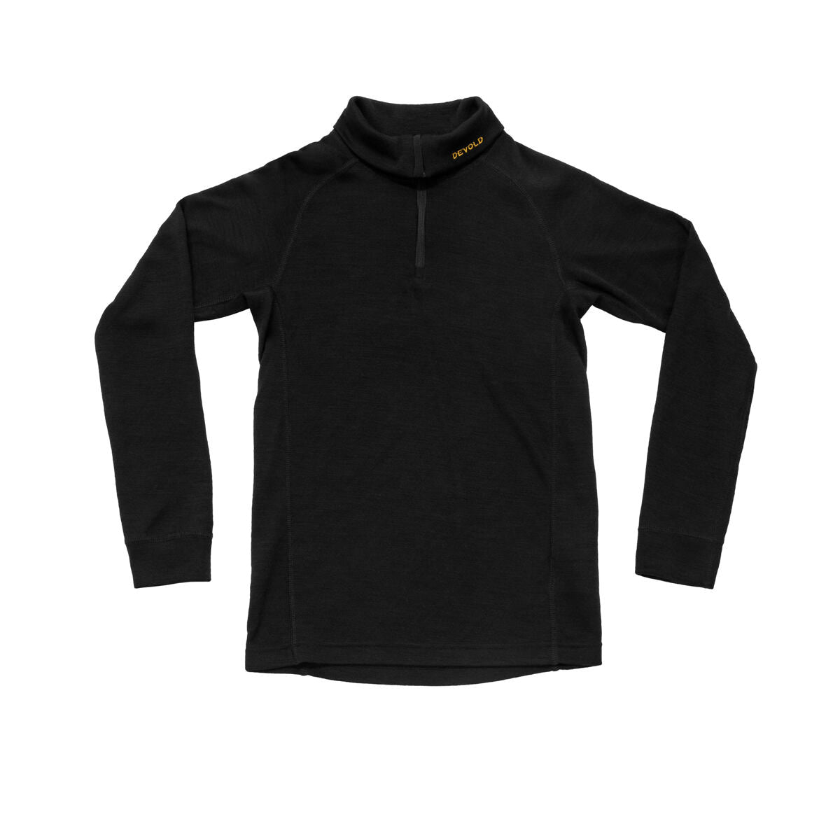 Devold Dětské funkční tričko s merinem Duo active s rolákem na zip black dlouhý rukáv