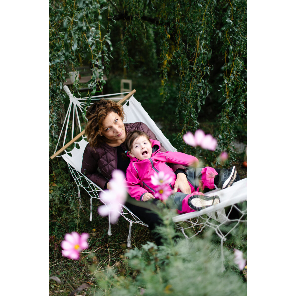 Huppa Dětská softshellová kombinéza Adal dark fuchsia/gray REFLEX s šedými koleny