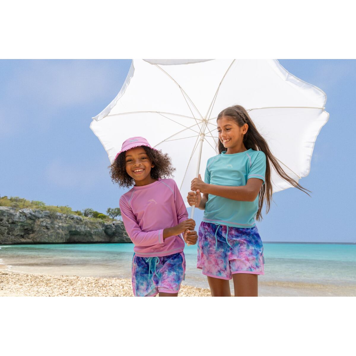 Playshoes Dětský UV klobouk Batik oboustranný - turquoise